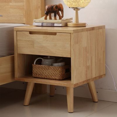 Mesa de noche de madera maciza gabinete de almacenamiento de moda para decoración de dormitorio y sala de estar