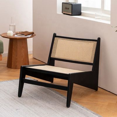 OEM/ODM estilo moderno Rattan de madera sala de estar creativa Patio silla de rattan silla trasera perfecta para el apartamento
