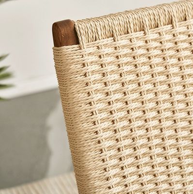 Sala de estar silla de ratán tejida de madera maciza plegable de ratán comedor con muebles exteriores de último diseño