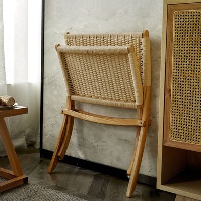 Sala de estar silla de ratán tejida de madera maciza plegable de ratán comedor con muebles exteriores de último diseño