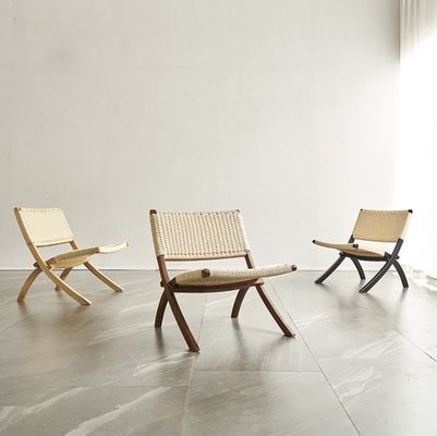 Sala de estar silla de ratán tejida de madera maciza plegable de ratán comedor con muebles exteriores de último diseño
