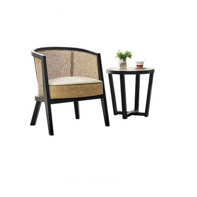 Muebles para exteriores Moderno Nórdico Francés de madera maciza con marco de ratán Silla de ocio con respaldo curvado y color personalizado