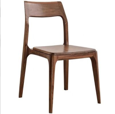 Silla de comedor tapizada apilada de madera sólida nórdica para muebles modernos de cafeterías y restaurantes