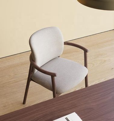 Inicio Muebles de lujo de alta gama de madera sólida nórdica de ceniza doblada respaldo de espuma de alta densidad silla de brazos tapizada