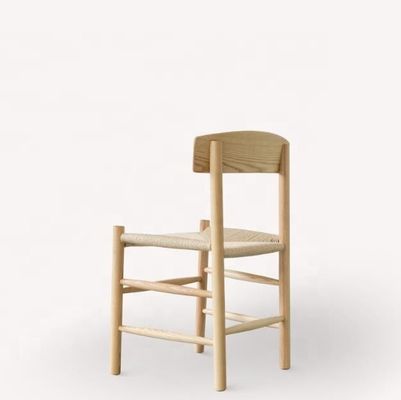 Alta gama de madera sólida japonesa cuerda tejida respaldo curvo para espaldas al aire libre silla de ocio NO Solución plegada Selección Tipo de versión