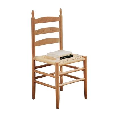NO Silla de comedor con respaldo de espalda doblada con madera sólida hecha a mano y cojín tejido con cuerda Servicio OEM aceptado