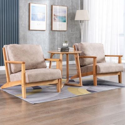 Nordic Morden Sofá único de madera sólida de época Silla reclinable de sofá tapizado