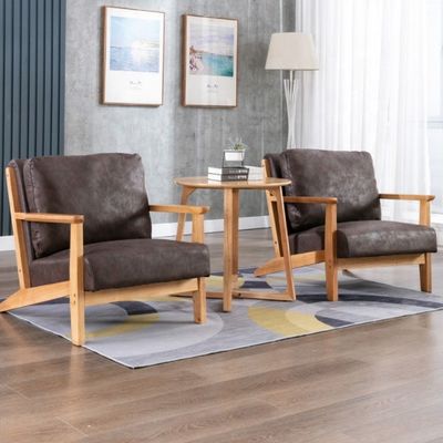 Nordic Morden Sofá único de madera sólida de época Silla reclinable de sofá tapizado