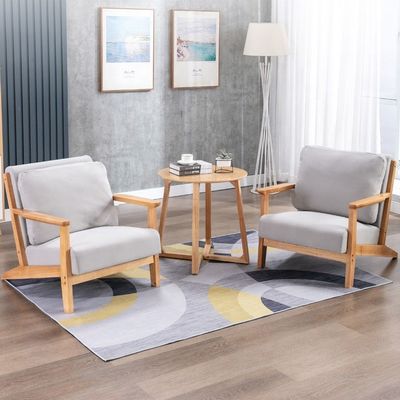 Nordic Morden Sofá único de madera sólida de época Silla reclinable de sofá tapizado