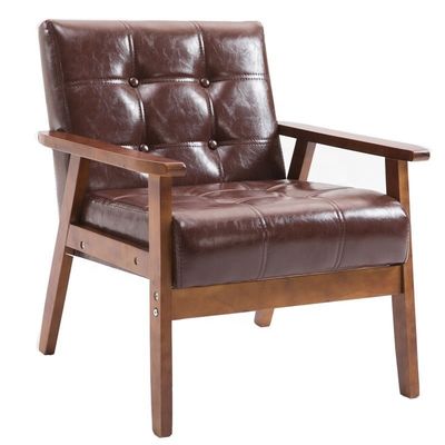 Silla confortable de diseño de madera con asiento de PU para comidas en hoteles en edificios de oficinas y cafeterías