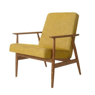 Silla de sala de estar Comedor europeo de diseño simple Sillones de salón clásicos de madera con reposabrazos de tejido vintage y asiento de cojín