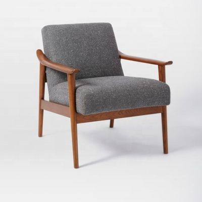 Silla de sala de estar específica del hotel en diseño moderno con reposabrazos de cuero y tela de terciopelo
