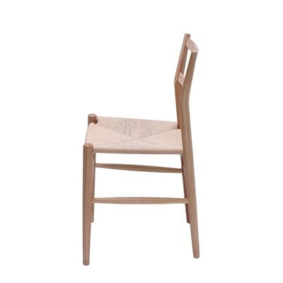 Hotel Restaurante Banquete o Casa Silla de respaldo sencilla con tejido de cuerda de cáñamo y patas de madera