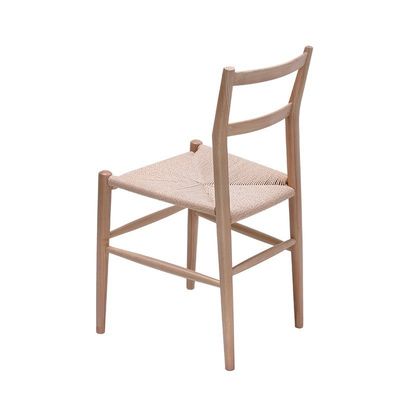 Hotel Restaurante Banquete o Casa Silla de respaldo sencilla con tejido de cuerda de cáñamo y patas de madera