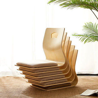 Estilo japonés cómodo silla de tatami apilada de madera silla de ocio sin piernas acento tatami apilada de madera japonés