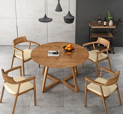 Embalaje de correos y muebles de comedor de diseño moderno redondo de madera sólida