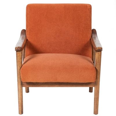 Embalaje de correos Personalizado Nordic Sillón de sofá único tapizado Sillón de madera y tela con tapicería personalizada