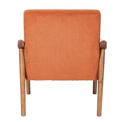 Embalaje de correos Personalizado Nordic Sillón de sofá único tapizado Sillón de madera y tela con tapicería personalizada
