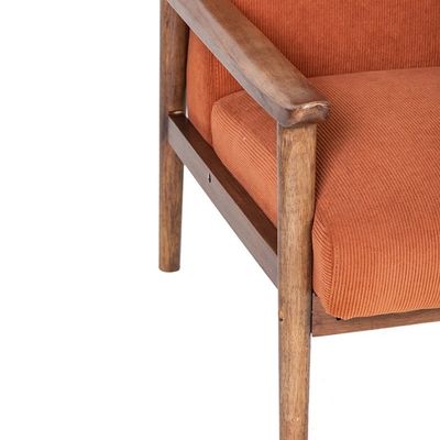 Embalaje de correos Personalizado Nordic Sillón de sofá único tapizado Sillón de madera y tela con tapicería personalizada