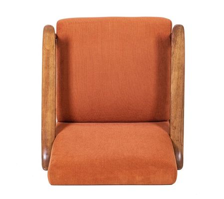Embalaje de correos Personalizado Nordic Sillón de sofá único tapizado Sillón de madera y tela con tapicería personalizada