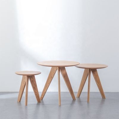 Inicio Muebles de diseño moderno Altura ajustable Mesa de café Restaurante Mesa redonda de comedor de madera maciza