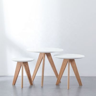 Inicio Muebles de diseño moderno Altura ajustable Mesa de café Restaurante Mesa redonda de comedor de madera maciza