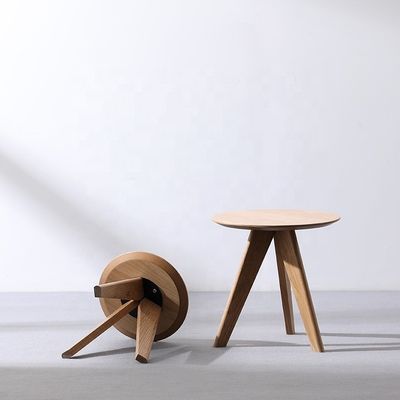 Inicio Muebles de diseño moderno Altura ajustable Mesa de café Restaurante Mesa redonda de comedor de madera maciza