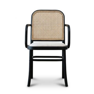 Antiguo diseño silla de comedor con espalda de ratan de madera para OEM / ODM y estilo de silla de ocio