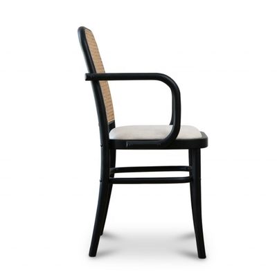 Antiguo diseño silla de comedor con espalda de ratan de madera para OEM / ODM y estilo de silla de ocio