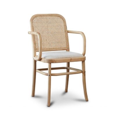 Antiguo diseño silla de comedor con espalda de ratan de madera para OEM / ODM y estilo de silla de ocio