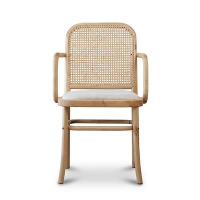 Antiguo diseño silla de comedor con espalda de ratan de madera para OEM / ODM y estilo de silla de ocio