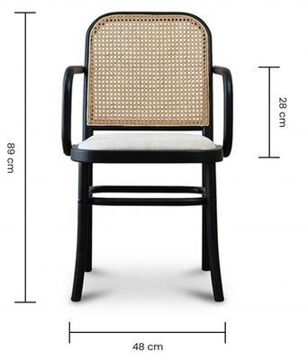 Antiguo diseño silla de comedor con espalda de ratan de madera para OEM / ODM y estilo de silla de ocio