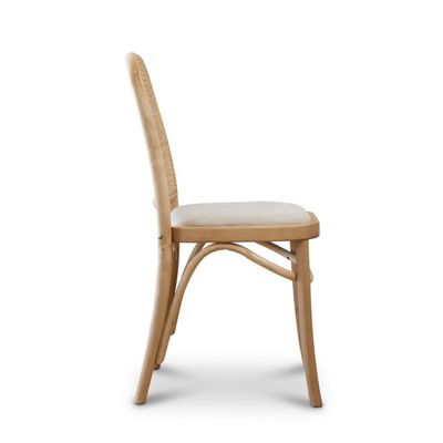 Silla de comedor clásica con marco de madera sólida en ratán negro para el restaurante hotel estilo de diseño moderno