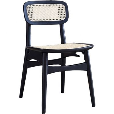 Sillones de comedor ajustables de madera de ratán con estilo de diseño moderno y madera de ceniza
