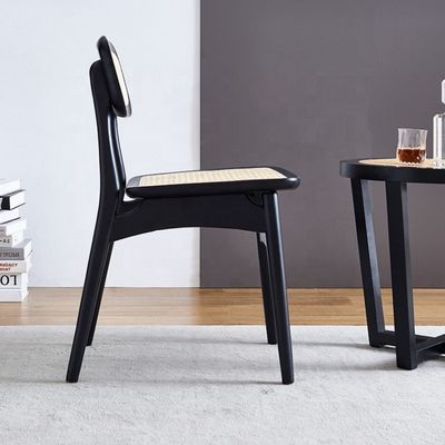 Sillones de comedor ajustables de madera de ratán con estilo de diseño moderno y madera de ceniza