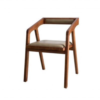 Silla de madera con reposabrazos para cafeterías y restaurantes modernos en el salón