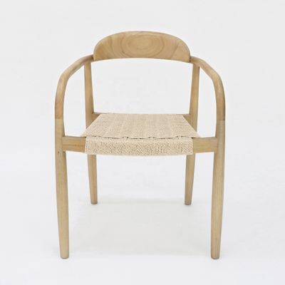 Mejor Venta Salón Moderno Apoyo de brazo Silla de cuerda de comedor de madera con apoyo de brazo y embalaje de correo