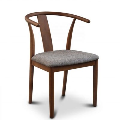 Muebles de cafetería de época de madera maciza silla de comedor Wishbone con cojín y acabado de caoba dos años de garantía