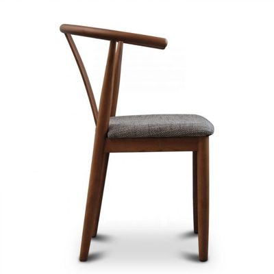 Muebles de cafetería de época de madera maciza silla de comedor Wishbone con cojín y acabado de caoba dos años de garantía