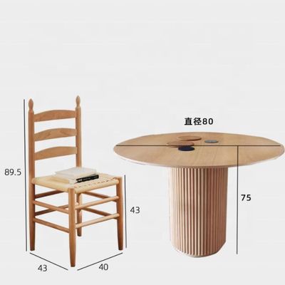 Silla de comedor de madera maciza con asiento de cuerda Una combinación perfecta de forma y función