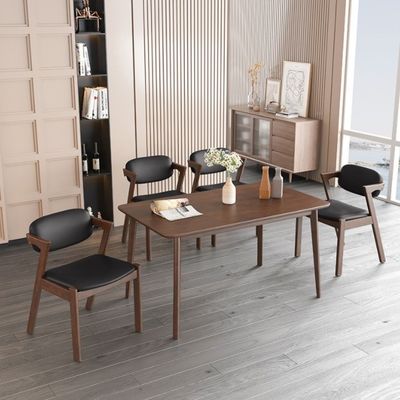 NC/PU Finish de pintura de madera sólida silla de comedor de cuero para restaurante duradero
