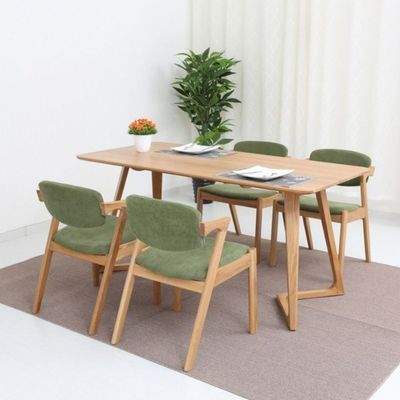 NC/PU Finish de pintura de madera sólida silla de comedor de cuero para restaurante duradero