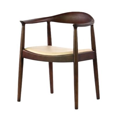 Silla de comedor moderna con reposabrazos silla de madera con cuero de PU y muebles de comedor