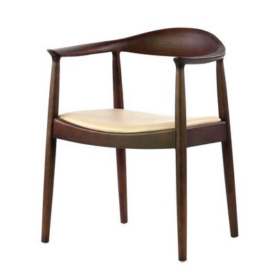 Hotel Moderna silla de comedor de madera sólida de cuero PU sin plegable y diseño moderno de cuerno