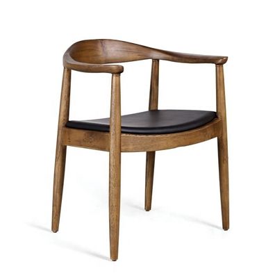 Hotel Moderna silla de comedor de madera sólida de cuero PU sin plegable y diseño moderno de cuerno