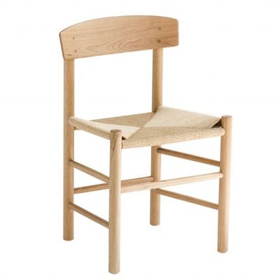 Silla ajustable de papel natural de cordón silla de comedor de madera de ceniza estilo de diseño moderno con asiento ajustable