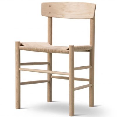 Silla ajustable de papel natural de cordón silla de comedor de madera de ceniza estilo de diseño moderno con asiento ajustable