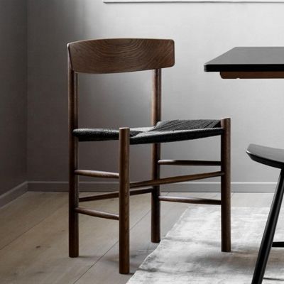 Silla ajustable de papel natural de cordón silla de comedor de madera de ceniza estilo de diseño moderno con asiento ajustable