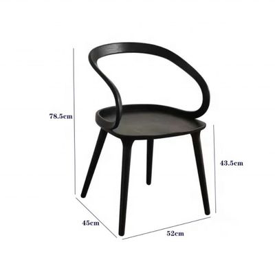 Silla de café con respaldo curvo y estilo nórdico