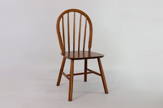 Silla de comedor moderna nórdica con respaldo y marco de madera sólida en forma de I en acabado de pintura NC / PU